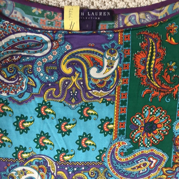 RALPH LAUREN BLACK LABEL SILK PAISLEY DRESS - Picture 2 of 3